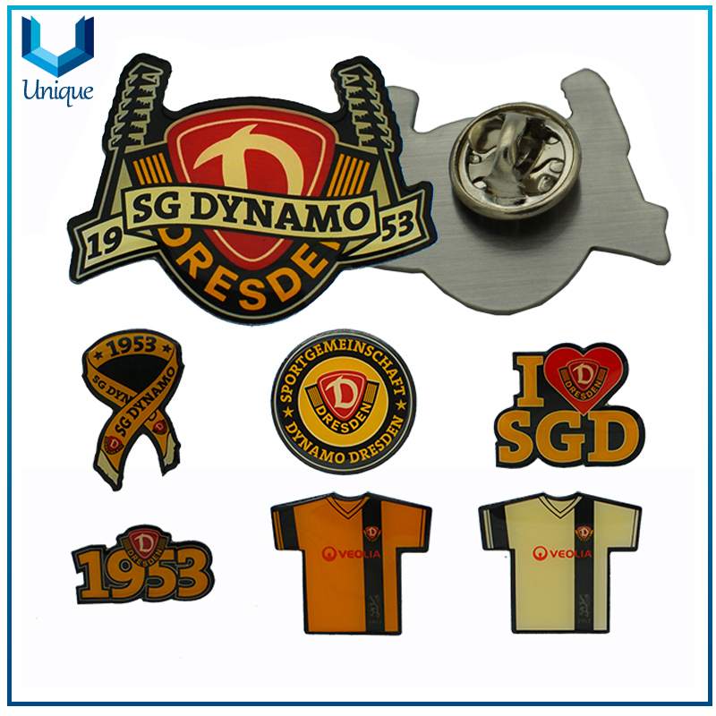 Foto cúpula pins, compensado estampado, alfileres de aluminio impreso, pines de solapa de pantalla de softbol, ​​pines de solapa impresos, dije golpeada insignia