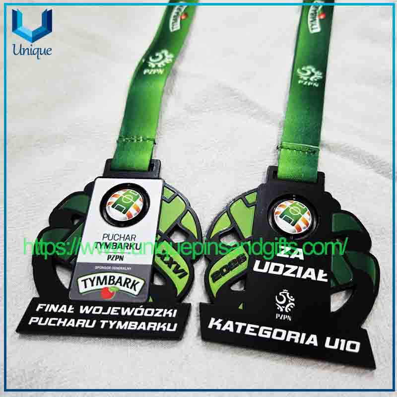 Medallas de metal con cinta para eventos deportivos PZPN polacas personalizadas (9) 