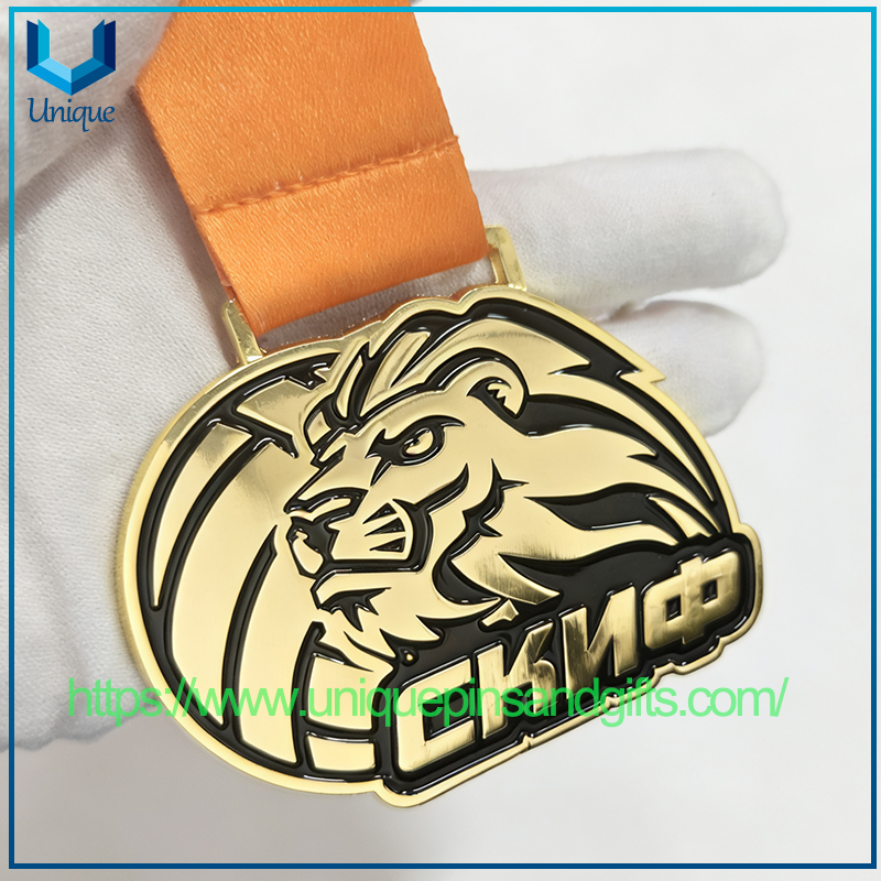 Medallas de metal 3D personalizadas, medallas rusas de eventos deportivos de bronce, oro y plata con cinta