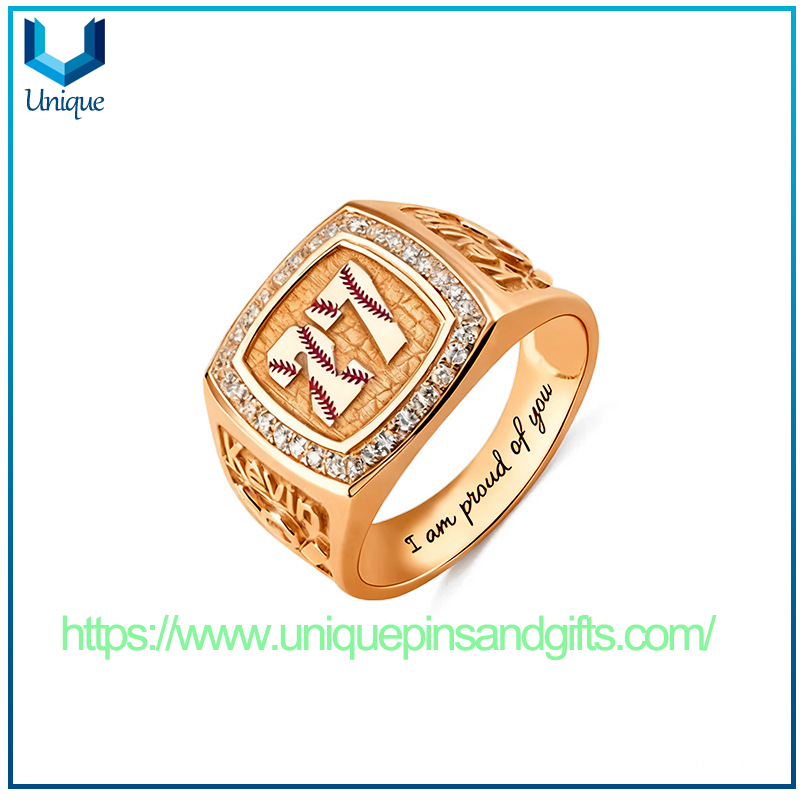 Anillo de dedo del club de béisbol de la venta caliente anillo de dedo del campeonato de béisbol del acero inoxidable para el anillo de dedo de los hombres