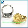 Anillo de dedo de plata 925 con logotipo de León, anillo de oro plateado de alta calidad militar M
