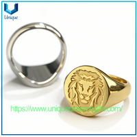 Anillo de dedo de plata 925 con logotipo de león, anillo de oro plateado de alta calidad M-Militar