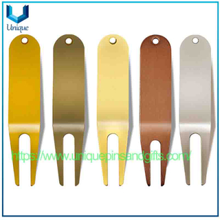 Diseño personalizado, horquilla para pelota de Golf, horquilla de Putting Green de Metal, herramienta de reparación de césped de Golf, herramienta Divot de Golf con logotipo en blanco