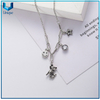 Conjunto de colgante de plata de 925 de la vendimia, cuello + colgante de oso de peluche + moneda + encantador en diseño personalizado para al por mayor