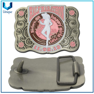 Personalice el fabricante de artesanías de metal, maratón / de carrera / montar / montar / Ayuda de la hebilla de metal de los recuerdos, hebilla de cinturón de moda 3D para regalos promocionales