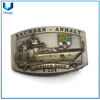 Personalice la fábrica de artesanías de metal de diseño, hebilla de metal de la Marina de Alemania en chapado de latón antiguo, hebilla de cinturón de policía militar 3D para honor regalos sovuenir