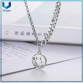 925 Collar de monedas de la sonrisa de plata de ley 925, diseño personalizado 925 colgante de plata para collar, collar de decoración de joyería de moda para mujer