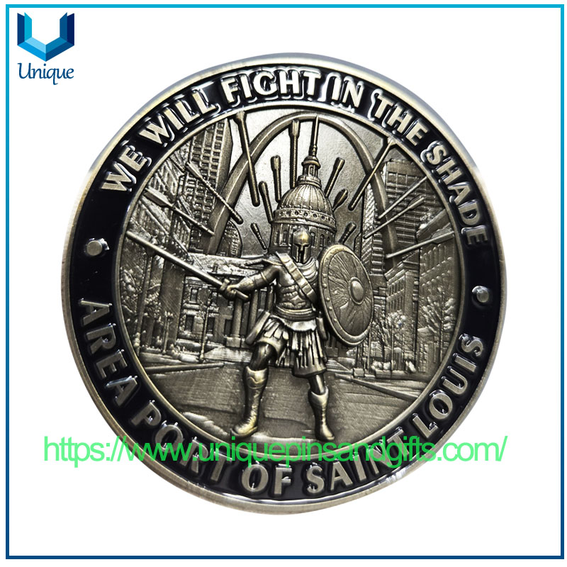 Moneda de policía personalizada con revestimiento de dos tonos de bronce antiguo + plata antigua de 2,25 pulgadas