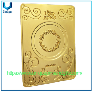 Personalizar 3D Phoenix con licencia El Señor de los Anillos Tarjeta de metal Tarjeta de identificación dorada Medalla de desafío de moneda de recuerdo