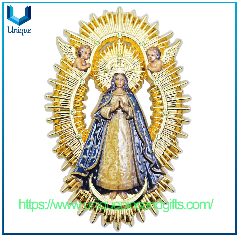Colgante de Nuestra Señora de Guadalupe de alta calidad con ángeles, regalo religioso