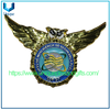Broche de alfiler de Metal 3D personalizado para solapa, insignia con forma triangular de búho y pulpo brasileño, insignia con cierre de mariposa PMGO SSPGO CBMGO