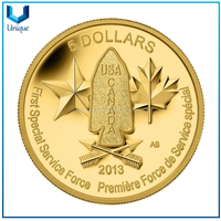Proveedor de monedas de desafío Medalla de oro Rocket Moneda de espejo de oro redonda Precio bajo