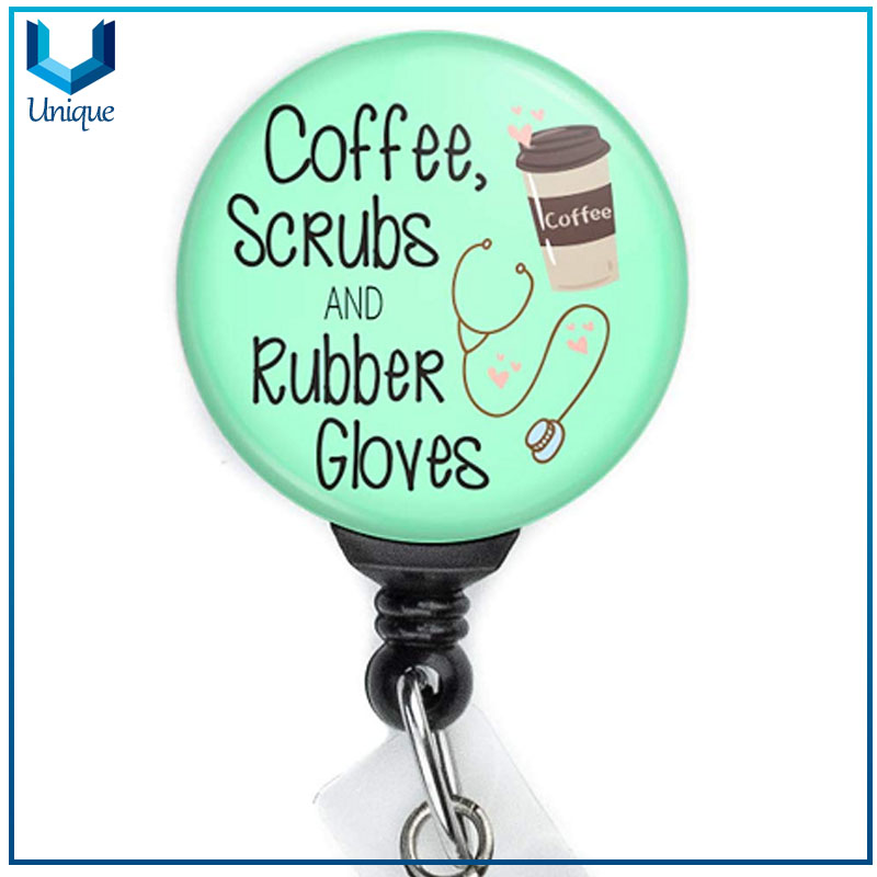 Nuevo Café Scrubs ID Wallet Porte Badge Tag Nurses 36 pulgadas Cord Cord Swing Clip Retractable Carrete de insignia