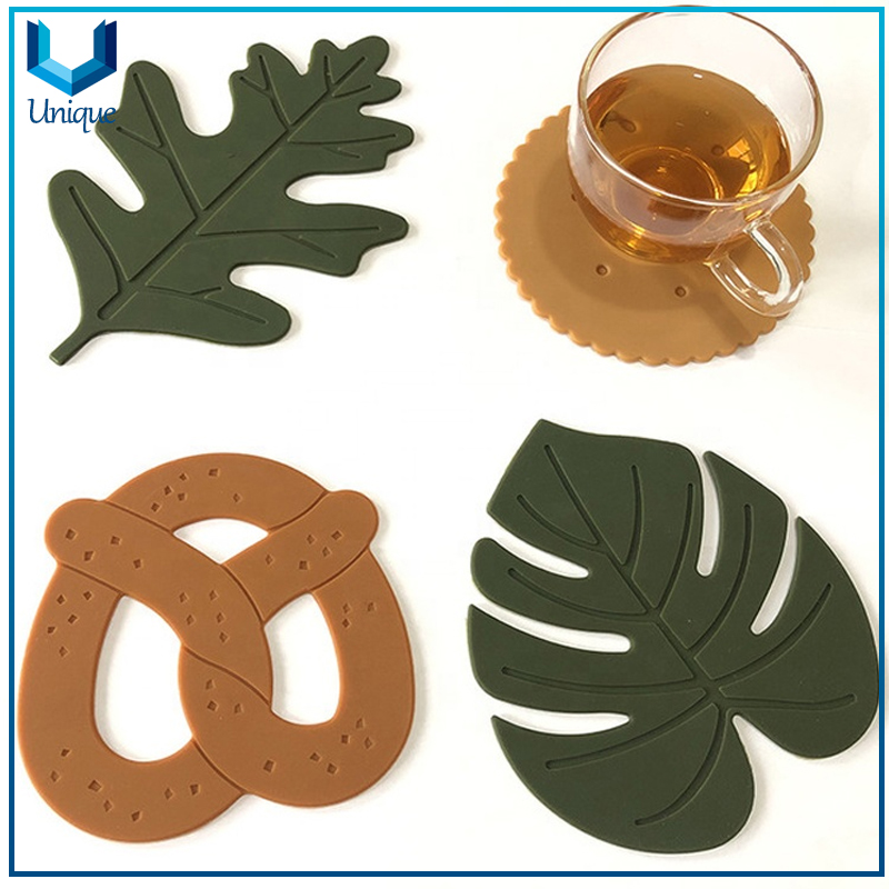 Placems de hoja de silicona personalizados y posavasos011-01