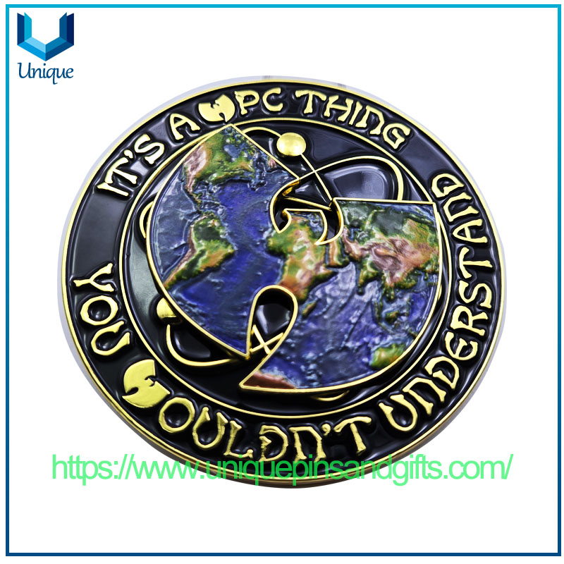 LOGO Customizado personalizado 3D Aley Desafío de aleación de zinc monedera WPC Coin Coin Spinner Coin