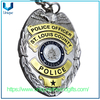 Diseño personalizado Relieve 3D Gold /plata Forma ovalada de dos colores Medalla de recuerdo de electroplacas de dos colores Die de llavero de llaves de la policía de aleación de zinc fundido
