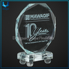 Trofeo de cristal del recuerdo de la boda del logotipo del grabado de la sublimación, trofeo del premio para requisitos particulares con base de madera