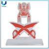 Trofeo de acrílico barato para premio, personalizar la placa de recuerdo militar con logotipo impreso, Copa de trofeo de acrílico militar de Brunei con logotipo impreso