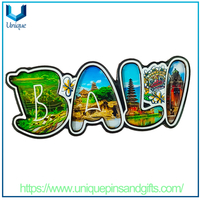 Pegatizas de refrigerador de madera de cristal de indonesia Balinés Soft Magnética para la colección de recuerdos de recuerdos o regalos decorativos