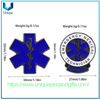 Insignia de metal personalizada, logotipo de ambulancia azul y una insignia de alfiler de emblema de metal de la vida, insignia de rescate de emergencia
