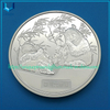 Moneda de recuerdo de espejo dorado/plateado con revestimiento de metal 3D personalizado de fábrica, moneda conmemorativa de vacaciones/lugar escénico/zodíaco