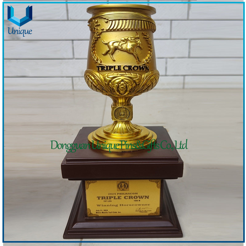 Trofeo Phillipine de cobre de alta calidad, 15 alturas, hecho a medida, con base y caja de madera