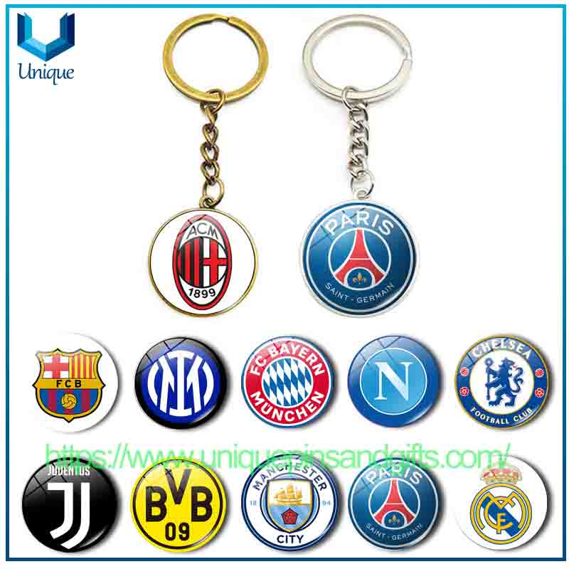 Llaveros de diamantes con logotipo de equipo de fútbol personalizados, colgantes para la Serie A italiana, La Liga española, la Bundesliga alemana, la Premier League inglesa y la Ligue 1 francesa