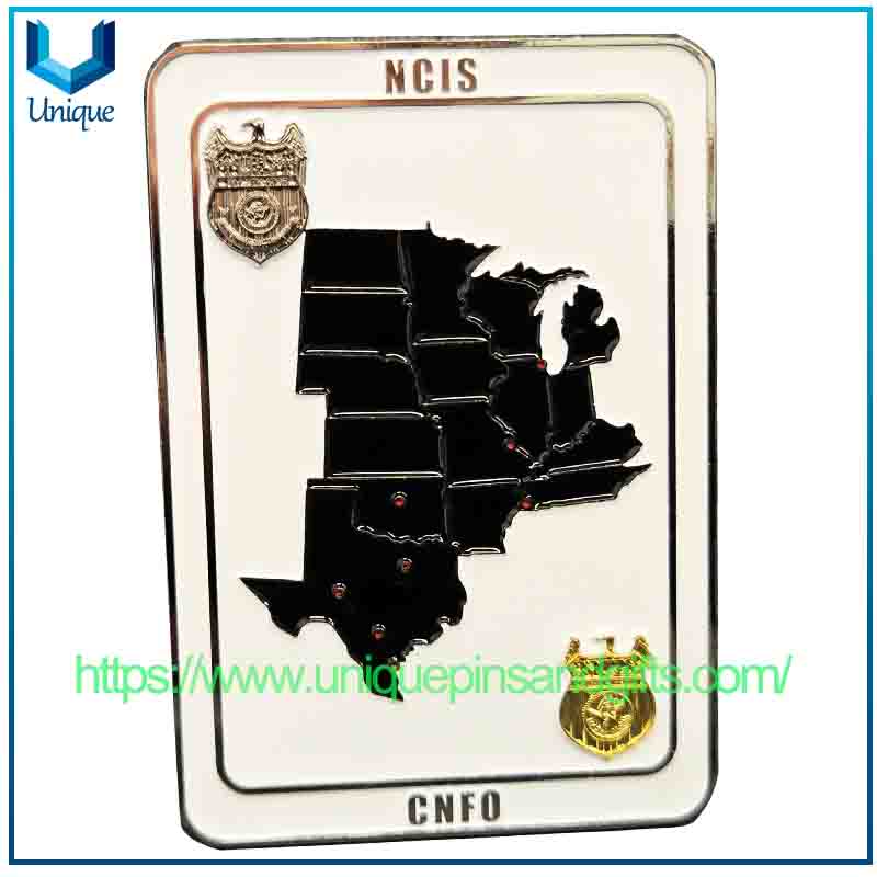 Moneda de póquer azul marino de EE. UU. con diseño creativo personalizado