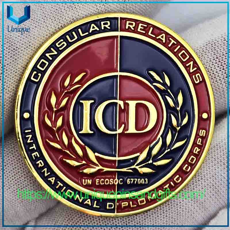 Broche de alfiler de solapa de Metal 3D personalizado, insignia de broche con emblema de la paz internacional de los embajadores de CHPLAINS con cierre de mariposa