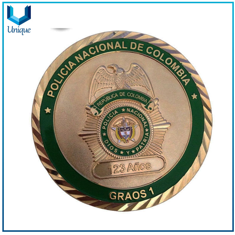 Personalice la moneda 3D, la moneda de la policía de Colombia, la moneda militar, la moneda de Diamond Edge 3D, las monedas del desafío de la Fuerza Aérea