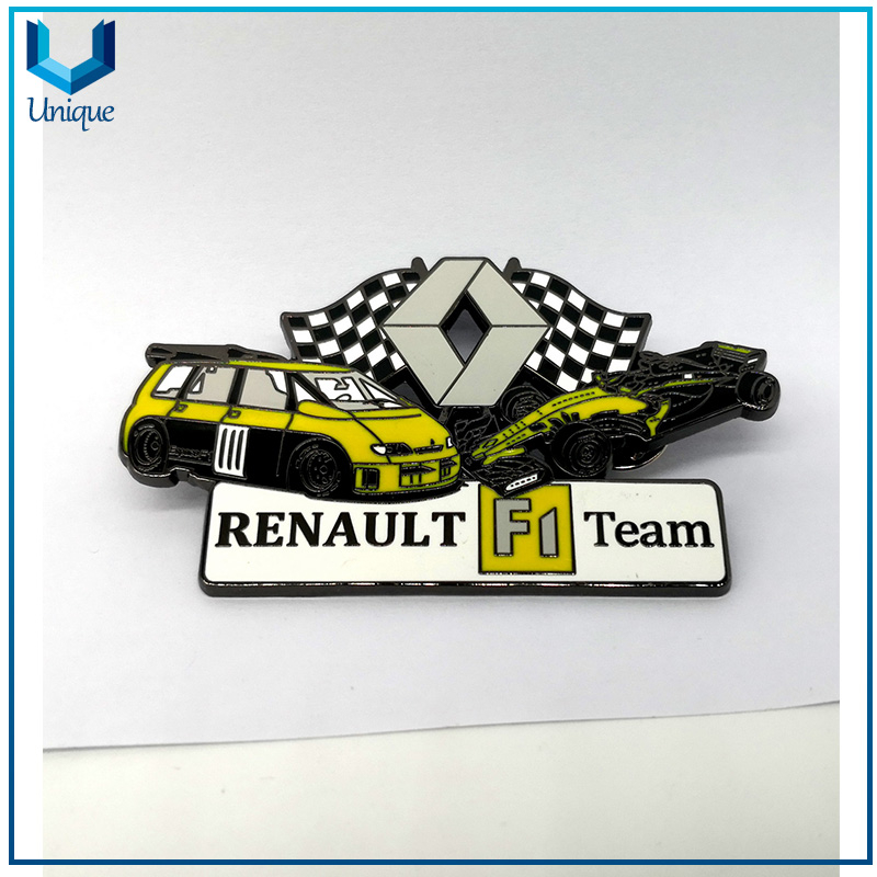Insignia de metal de cloisonne suave, Pin de solapa de esmalte duro, Pin de carreras F1, Personalizar Diseño Michelin Broche, Fans de alta calidad Pines de regalo