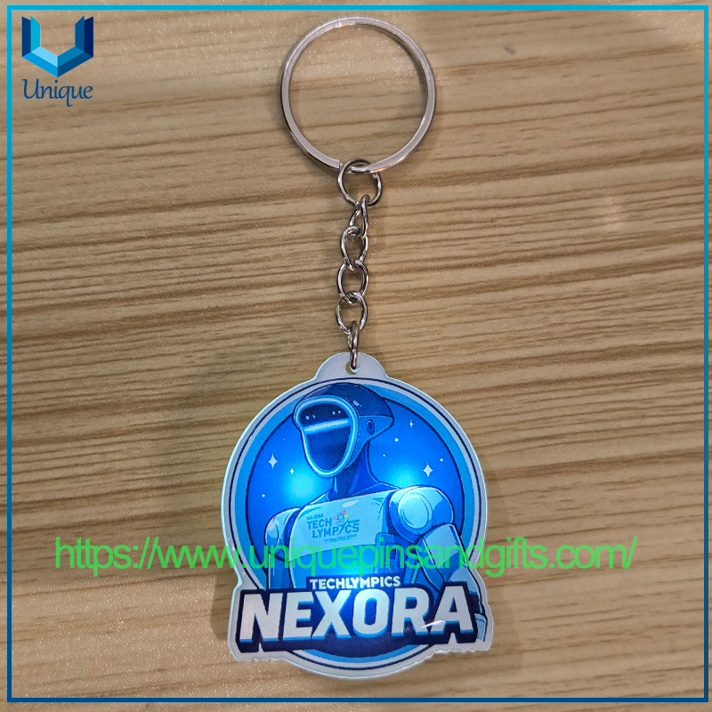 Insignia de pecho luminosa acrílica colorida con logotipo de actividad personalizado con insignia intermitente LED