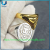 Anillo de dedo de plata 925 con logotipo de León, anillo de oro plateado de alta calidad militar M