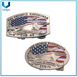 Personaliza USS CVN69 CVN73 Hebilla militar de la Marina 3D, China Wholesale Boda Hebilla de metal para regalos