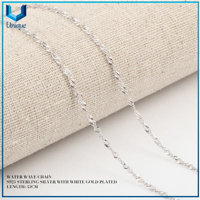 Cadenas de collar de joyería de plata esterlina 925 italiana, plateado oro plateado 925 cadenas de plata