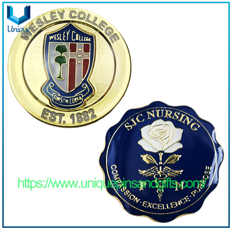 Broche escolar de metal 3D personalizado, Pin para solapa con insignia, insignia de Honor universitario, insignia de enfermería SJC