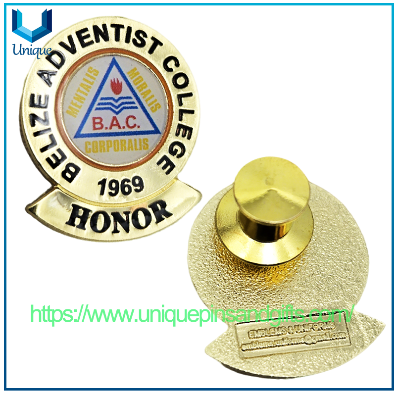 Broche escolar de metal 3D personalizado, Pin para solapa con insignia, insignia de Honor universitario, insignia de enfermería SJC
