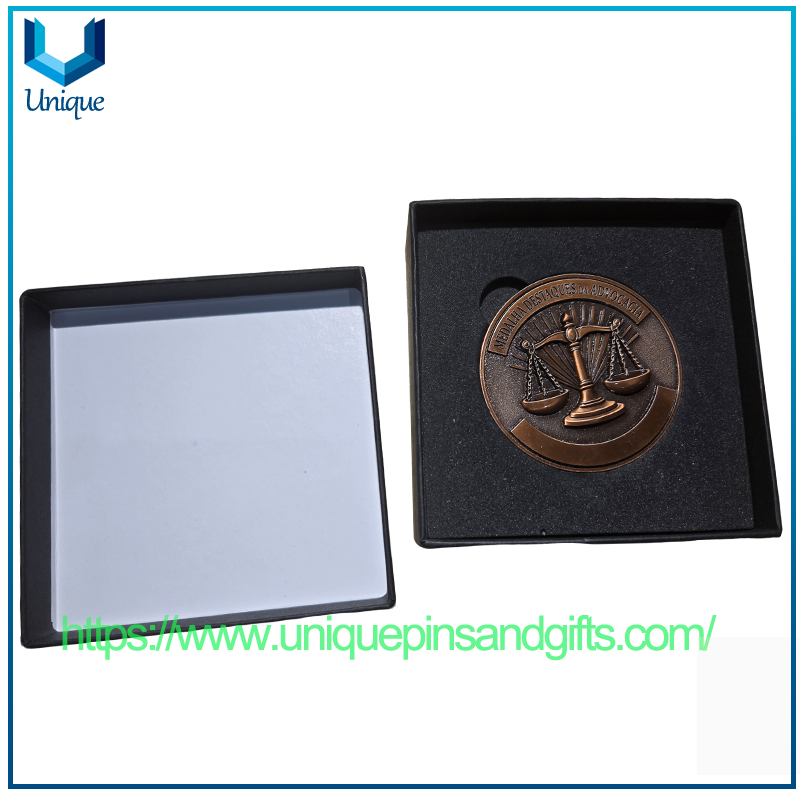 Moneda de recuerdo de medalla de excelencia legal personalizada de 2' con revestimiento antiguo 3D de Brasil para Advocacia