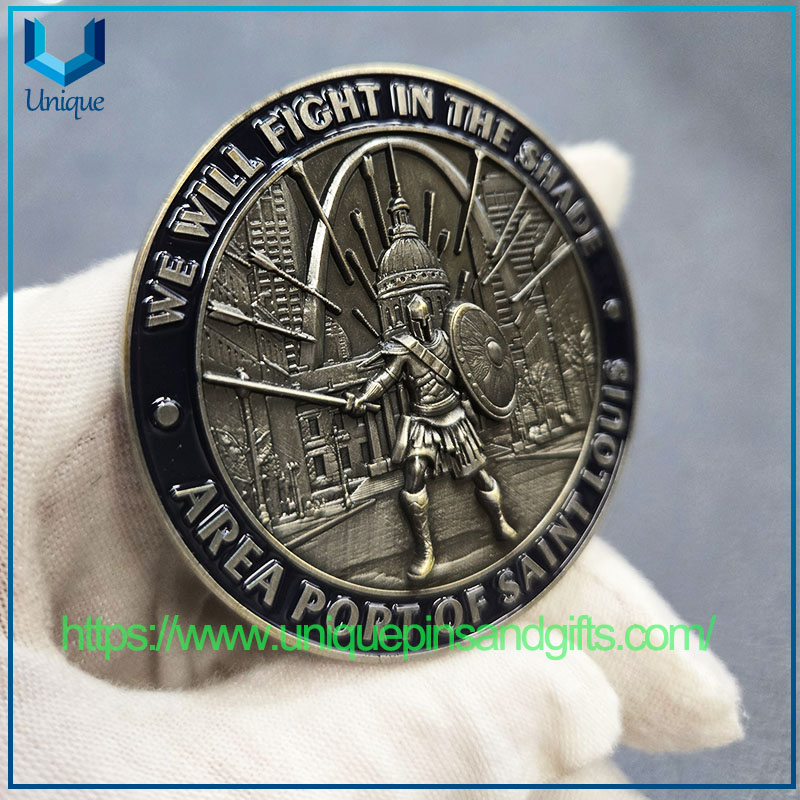Moneda de polic&iacute;a de 2,25' de bronce antiguo+chapado de dos tonos de plata antigua (2) Moneda de polic&iacute;a de 2,25' de bronce antiguo+ 