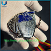 Medalla personalizada de la liga de béisbol de metal 3D Tolaram PREMIER LEAGUE CHAMPIONS 27 Medalla de latón dorado y plateado con cinta