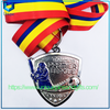 Medalla personalizada de la liga de béisbol de metal 3D Tolaram PREMIER LEAGUE CHAMPIONS 27 Medalla de latón dorado y plateado con cinta