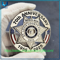 Medallón de metal 3D fundido personalizado, moneda de metal, monedas de recuerdo, moneda conmemorativa vórtical de patrullero de aniversario de oro brillante