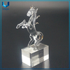 Trofeo de caballo de cristal disponible en stock, trofeo de caballo 3d de cristal en blanco de recuerdo con logotipo de sublimación personalizado