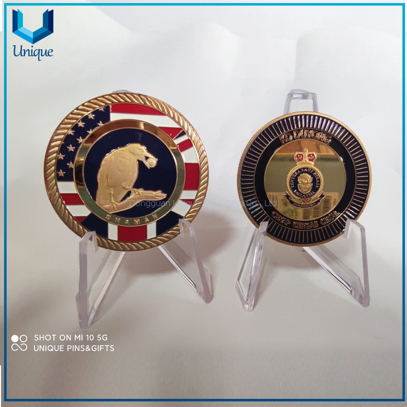 Comercio al por mayor personalizar moneda de espejo de caballo de alta calidad