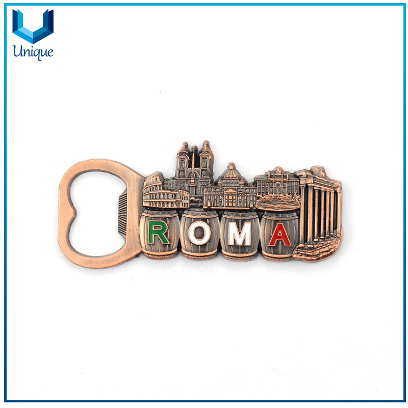 Recuerdos turísticos Unique Bove Bottle APENSIÓN Frigorífico Imán para Frigorífico Roma Italia Esmalte de metal Embalaje Botella Imán