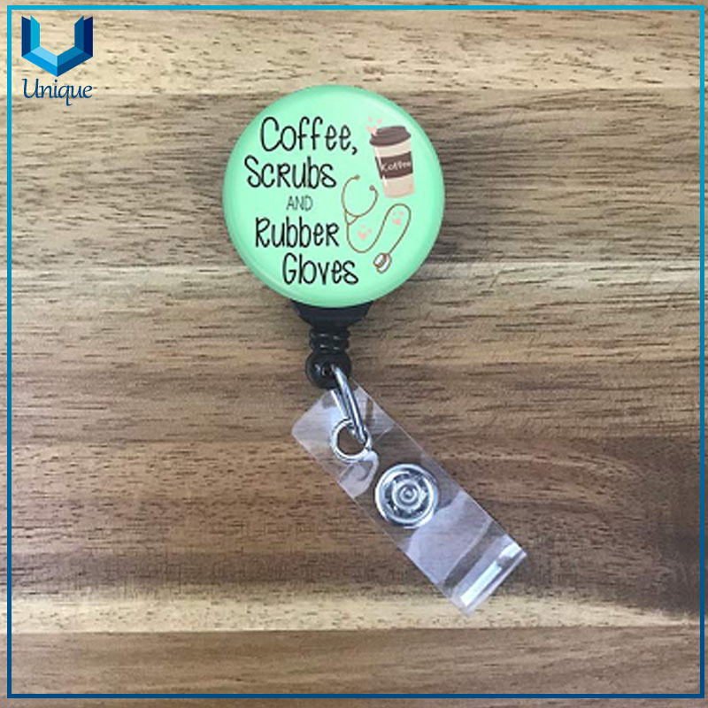 Nuevo Café Scrubs ID Wallet Porte Badge Tag Nurses 36 pulgadas Cord Cord Swing Clip Retractable Carrete de insignia