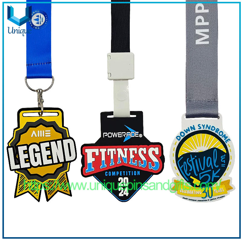 Medal de premio de goma de goma personalizada de PVC personalizada personalizada 