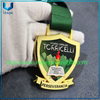 Logotipo personalizado Medallas de premios de metal de eventos deportivos escolares únicos con impresión UV y cinta