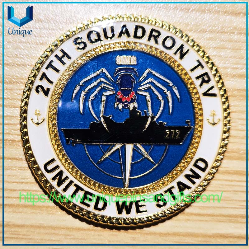 Moneda conmemorativa de metal de diamantes de oro electroplatante de doble cara personalizada