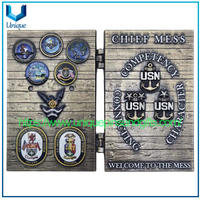 Diseño personalizado Moneda conmemorativa plegable de metal 3D, 3 'USA Marine Military Door Abre Abertable Mess Souvenir Coin, Logotipo de impresión UV Moneda de desafío conmemorativo